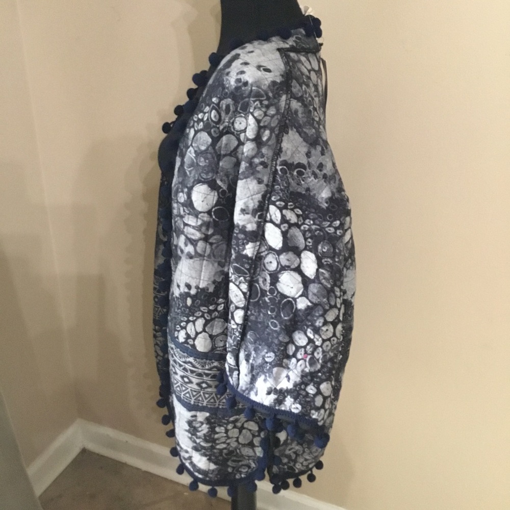 Soft Surroundings Women’s Jubilee Faux Fur Lined Quilted Pom Pom Jacket S/M NWT - Picture 5 of 9